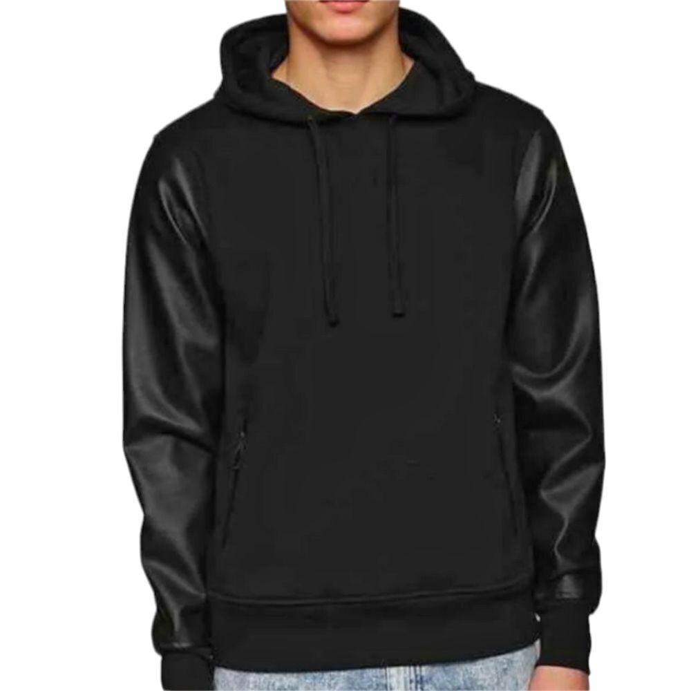 The Narrows by Urban Outfitters Hoodie with Faux Leather sleeves Men's s…‎
